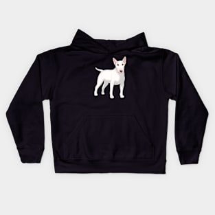 White Bull Terrier Dog Kids Hoodie